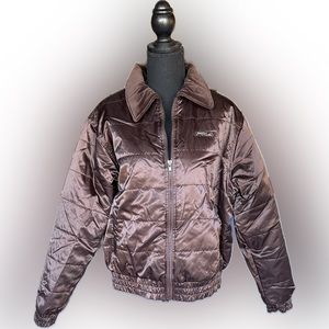 Satin like puffer jacket